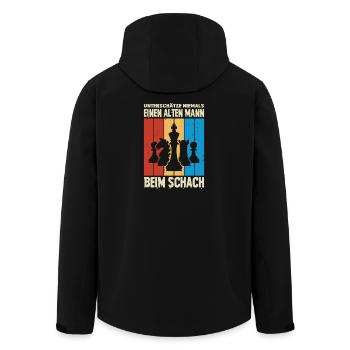 Schachspieler Geschenke Schach Zubehör Schachbrett - Recycelte Männer Softshell-Jacke von Stanley/Stella - Schwarz - Hinten - AI Model Male 185 light (185cm)