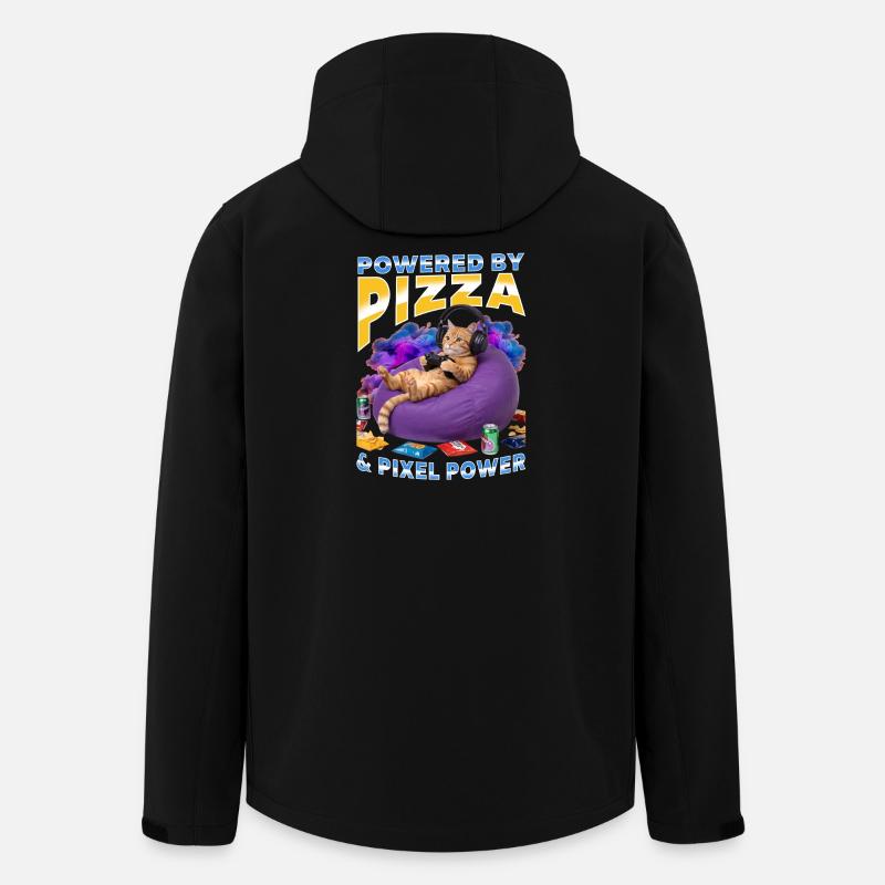 Funny Gaming Gamer Cat - Men’s Recycled Softshell Jacket by Stanley/Stella - black