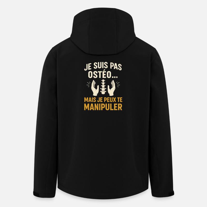 Pas Ostéo Manipulateur Humour Coquin - Veste softshell homme en polyester recyclé Stanley/Stella - noir