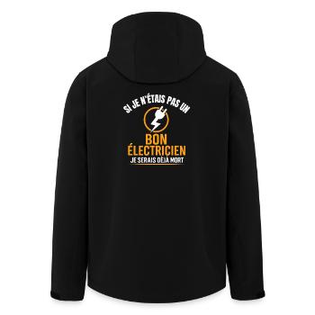 Good electrician otherwise already dead humor - Men’s Recycled Softshell Jacket by Stanley/Stella - black - Back - AI Model Male 185 light (185cm)
