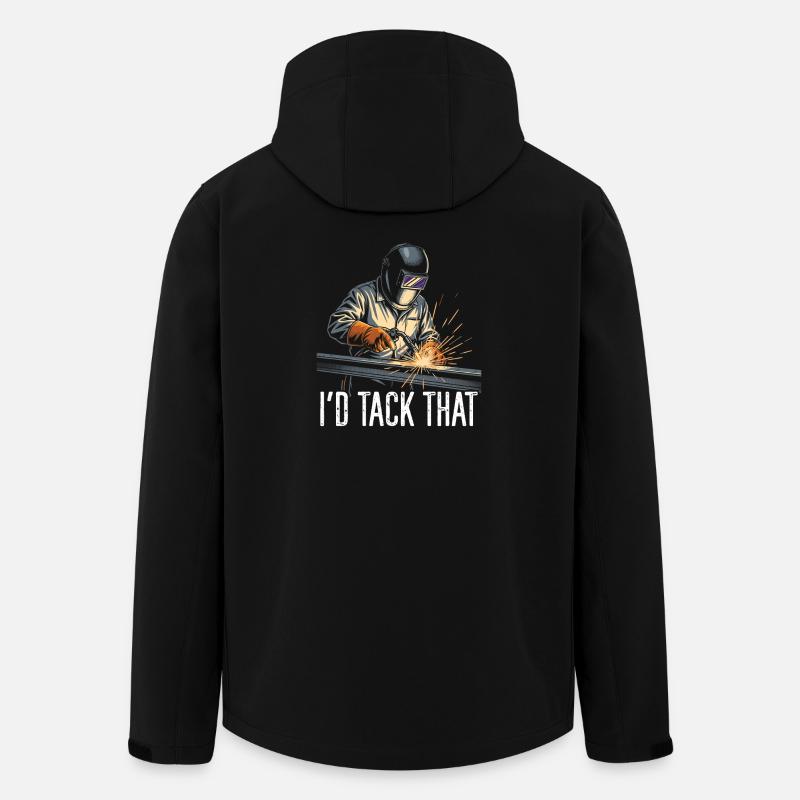 Welding Sparks I'D TACK THAT - Men’s Recycled Softshell Jacket by Stanley/Stella - black