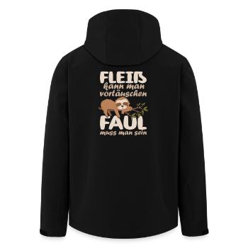 Funny Sayings Fun Outfits Irony Sarcasm - Men’s Recycled Softshell Jacket by Stanley/Stella - black - Back - AI Model Male 185 light (185cm)