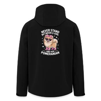 Pomeranian Sayings Funny Pomeranian Gift - Men’s Recycled Softshell Jacket by Stanley/Stella - black - Back - AI Model Male 185 light (185cm)