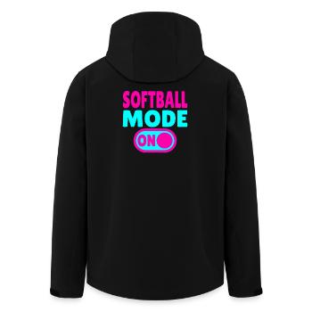 Softball Mode ON  - Recycelte Männer Softshell-Jacke von Stanley/Stella - Schwarz - Hinten - AI Model Male 185 light (185cm)