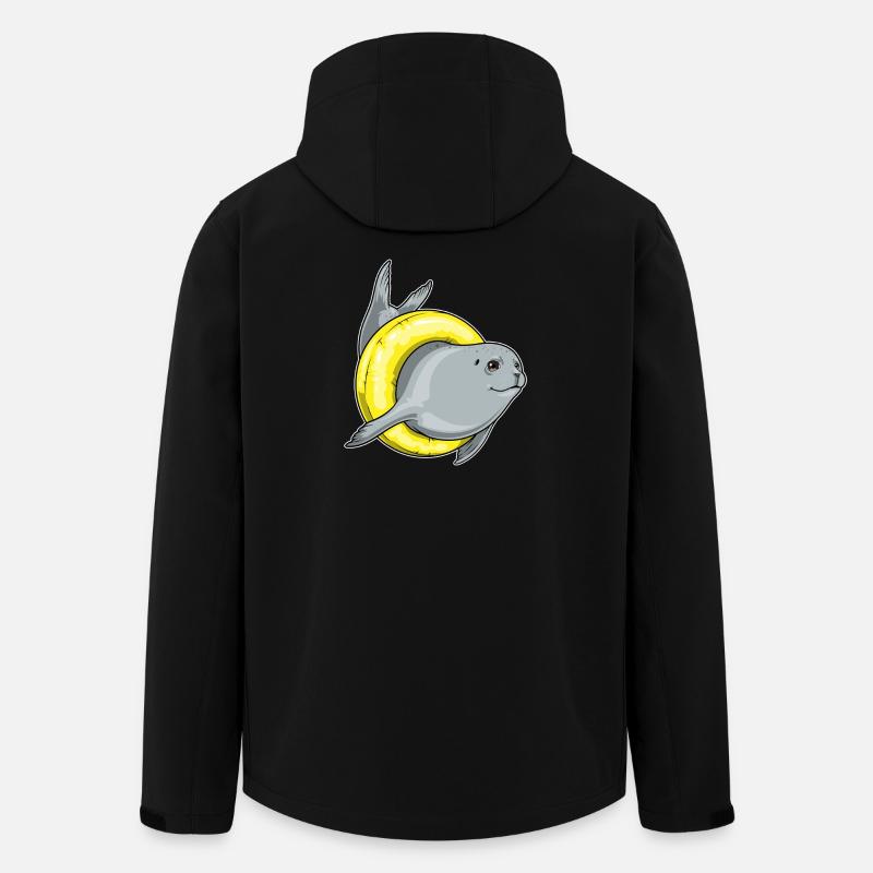 Seehund Schwimmen Schwimmring Sommer - Recycelte Männer Softshell-Jacke von Stanley/Stella - Schwarz
