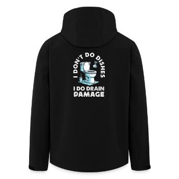 Maître du bouchon des toilettes Drôle - Veste softshell homme en polyester recyclé Stanley/Stella - noir - Dos - AI Model Male 185 light (185cm)