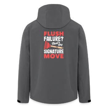 Maître du bouchon des toilettes Drôle - Veste softshell homme en polyester recyclé Stanley/Stella - noir - Dos - AI Model Male 185 light (185cm)