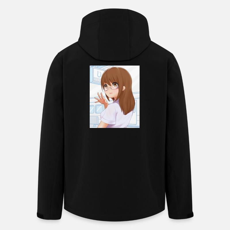 Fille avec des lunettes pour les fans d’anime - Veste softshell homme en polyester recyclé Stanley/Stella - noir
