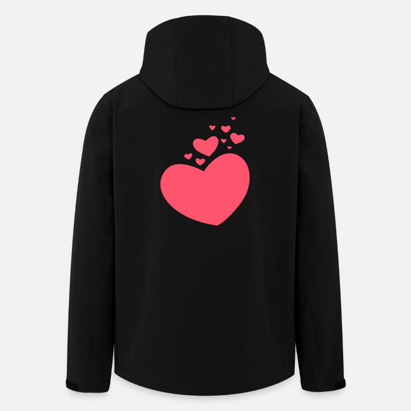 Petits et grands cœurs - Veste softshell homme en polyester recyclé Stanley/Stella - noir