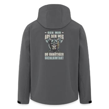 Tenues vikings Valhalla Mythologie nordique - Veste softshell homme en polyester recyclé Stanley/Stella - charbon - Dos - AI Model Male 185 light (185cm)