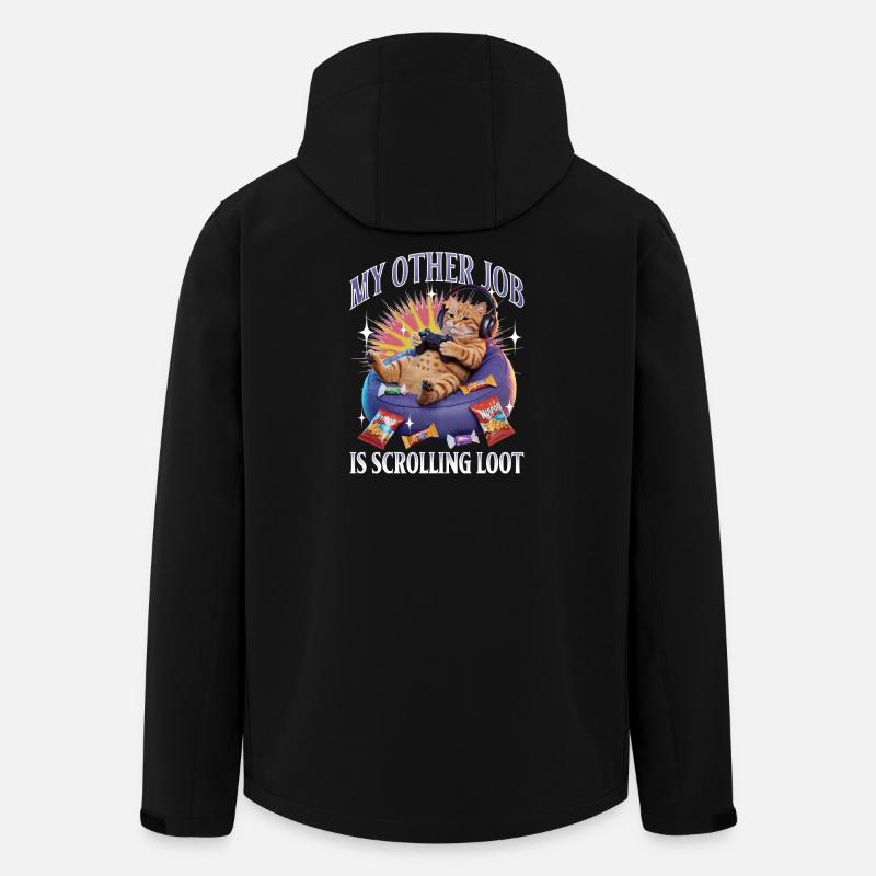 Funny Gaming Gamer Cat - Recycelte Männer Softshell-Jacke von Stanley/Stella - Schwarz