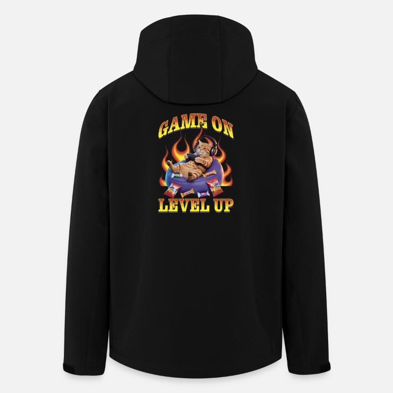 Funny Gaming Gamer Cat - Recycelte Männer Softshell-Jacke von Stanley/Stella - Schwarz