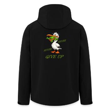 Cigogne - Grenouille ne jamais abandonner - Veste softshell homme en polyester recyclé Stanley/Stella - noir - Dos - AI Model Male 185 light (185cm)