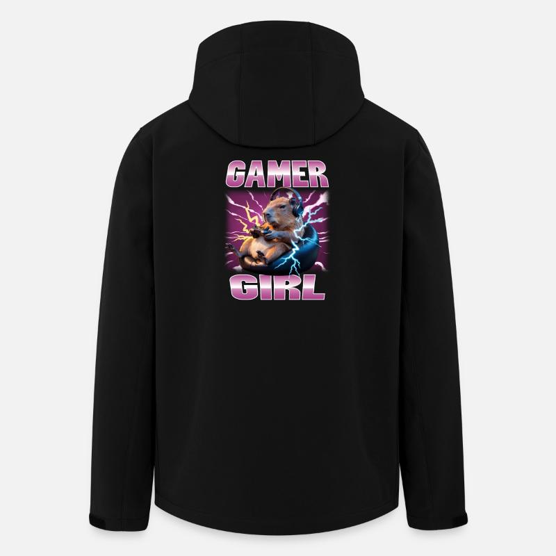 Joueur Drôle de Capybara - Veste softshell homme en polyester recyclé Stanley/Stella - noir