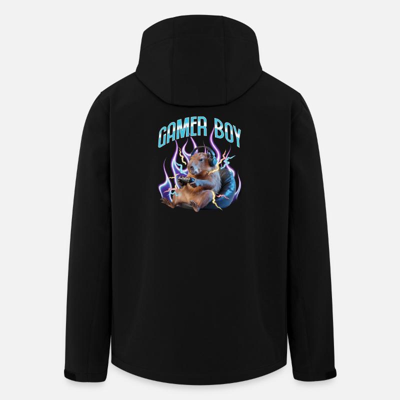 Funny Gaming Gamer Capybara - Men’s Recycled Softshell Jacket by Stanley/Stella - black