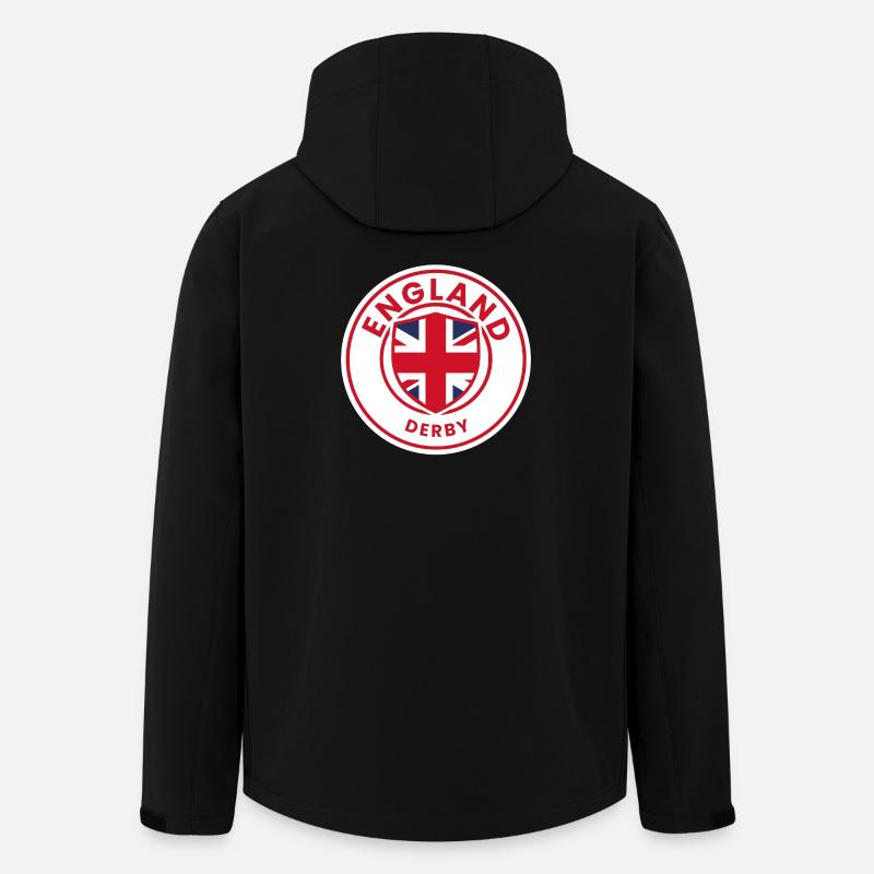 Union Jack Shield Design - Men’s Recycled Softshell Jacket by Stanley/Stella - black