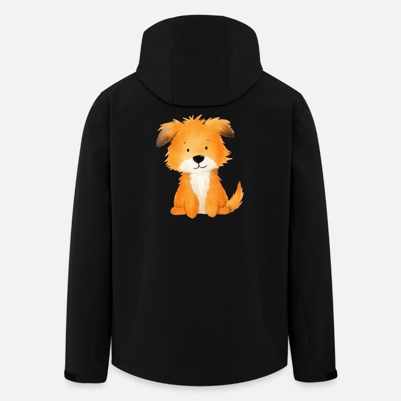 Chien Ami – Illustration Douce et Mignonne - Veste softshell homme en polyester recyclé Stanley/Stella - noir