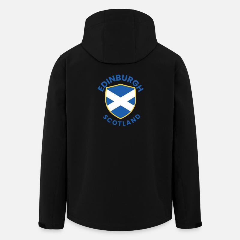 Edinburgh Scotland Crest Shield - Men’s Recycled Softshell Jacket by Stanley/Stella - black