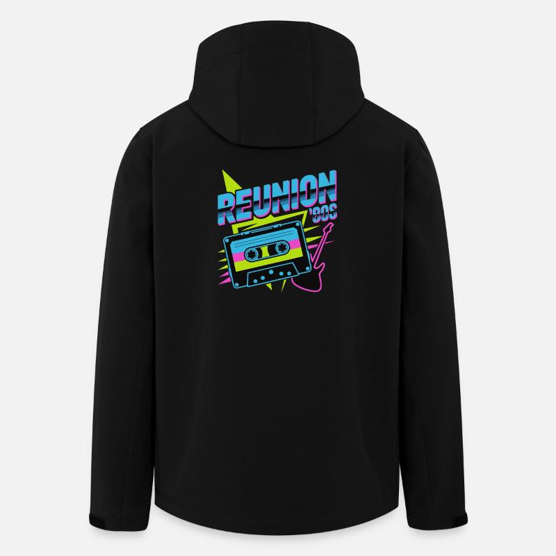 Retro Reunion '80s Neon Kassette - Recycelte Männer Softshell-Jacke von Stanley/Stella - Schwarz