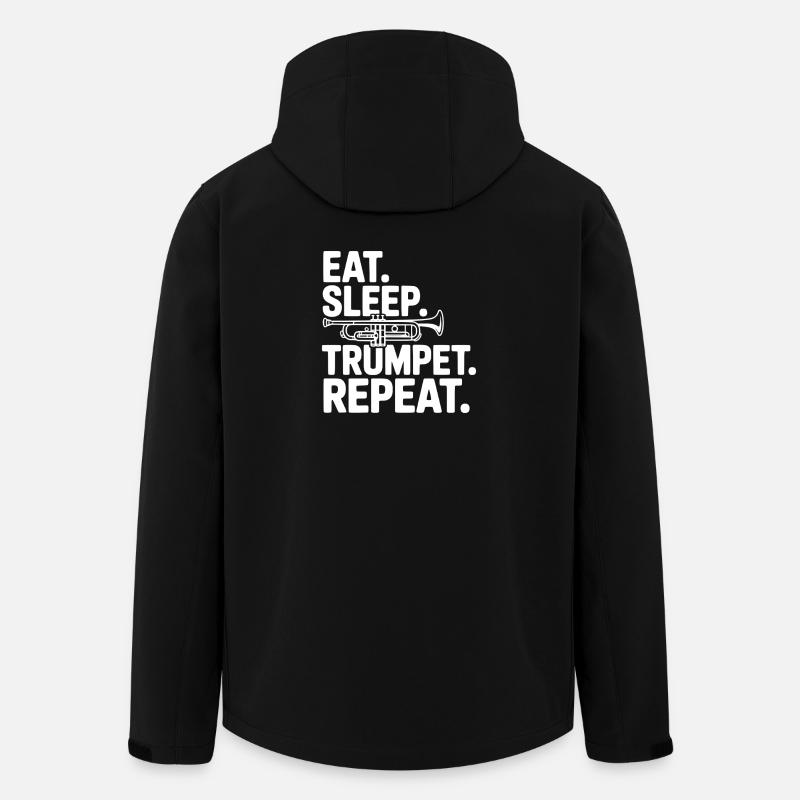 Mange. Dors. Trompette. Répétez. - Veste softshell homme en polyester recyclé Stanley/Stella - noir