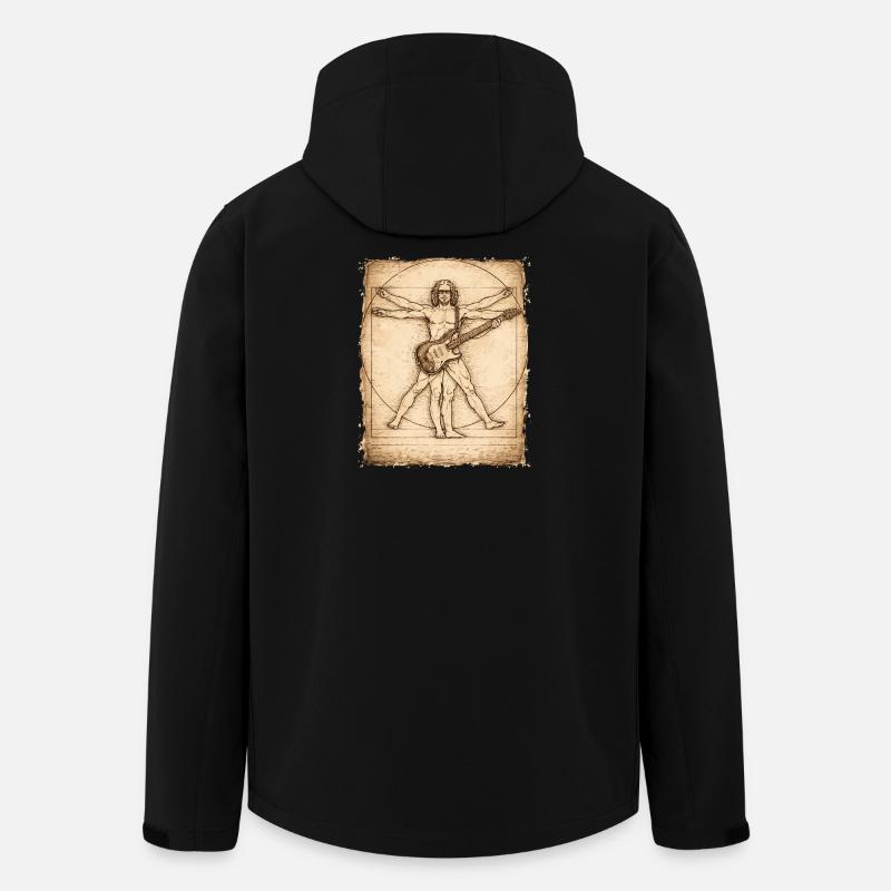 Conception du guitariste rockeur Vitruvian - Veste softshell homme en polyester recyclé Stanley/Stella - noir