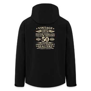 50 ans parfaitement maturé millésime 1976 - Veste softshell homme en polyester recyclé Stanley/Stella - noir - Dos - AI Model Male 185 light (185cm)