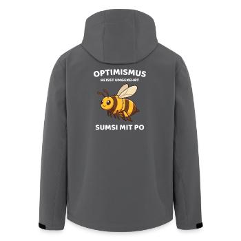 Optimismus heißt umgekehrt Sumsi mit Po Biene - Recycelte Männer Softshell-Jacke von Stanley/Stella - Anthrazit - Hinten - AI Model Male 185 light (185cm)