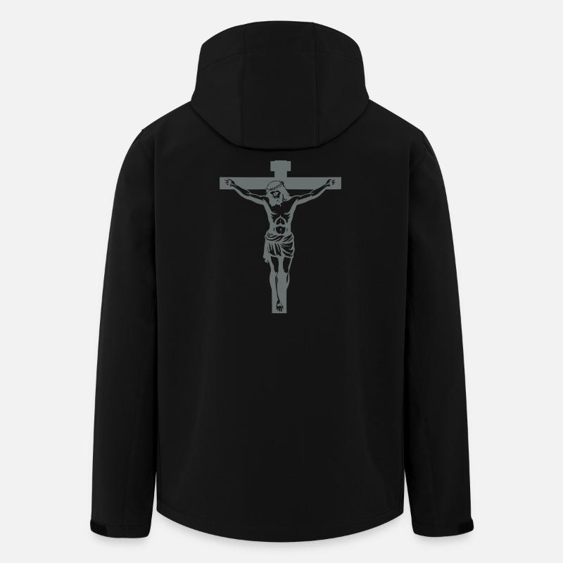 Jesus Kreuz - Recycelte Männer Softshell-Jacke von Stanley/Stella - Schwarz