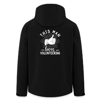 Social Worker Quote This Man Loves Social - Men’s Recycled Softshell Jacket by Stanley/Stella - black - Back - AI Model Male 185 light (185cm)
