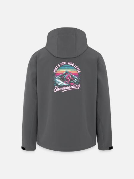 Retro snowboarding: Girl loves the slopes - Men’s Recycled Softshell Jacket by Stanley/Stella - black