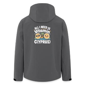 Chypre Tout ce dont j’ai besoin, c’est de vitamines Chypre Drapeau chypriote - Veste softshell homme en polyester recyclé Stanley/Stella - charbon - Dos - AI Model Male 185 light (185cm)