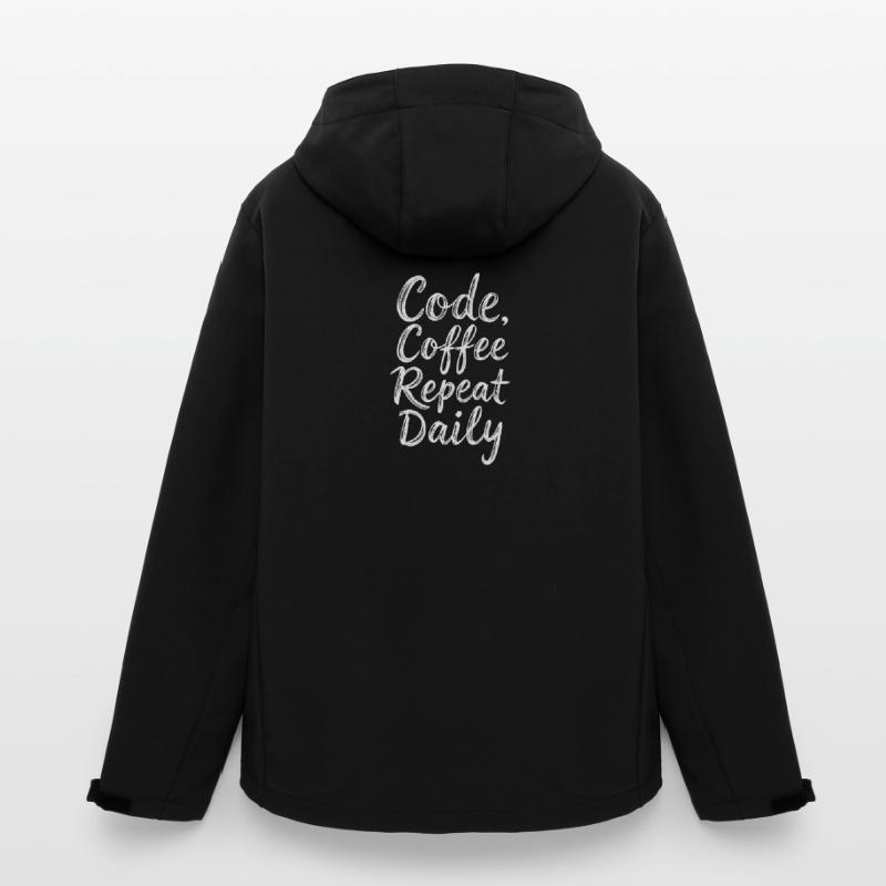 Code Sleep Debug Repeat Programmer Shirt Veste softshell homme en polyester recyclé Stanley/Stella