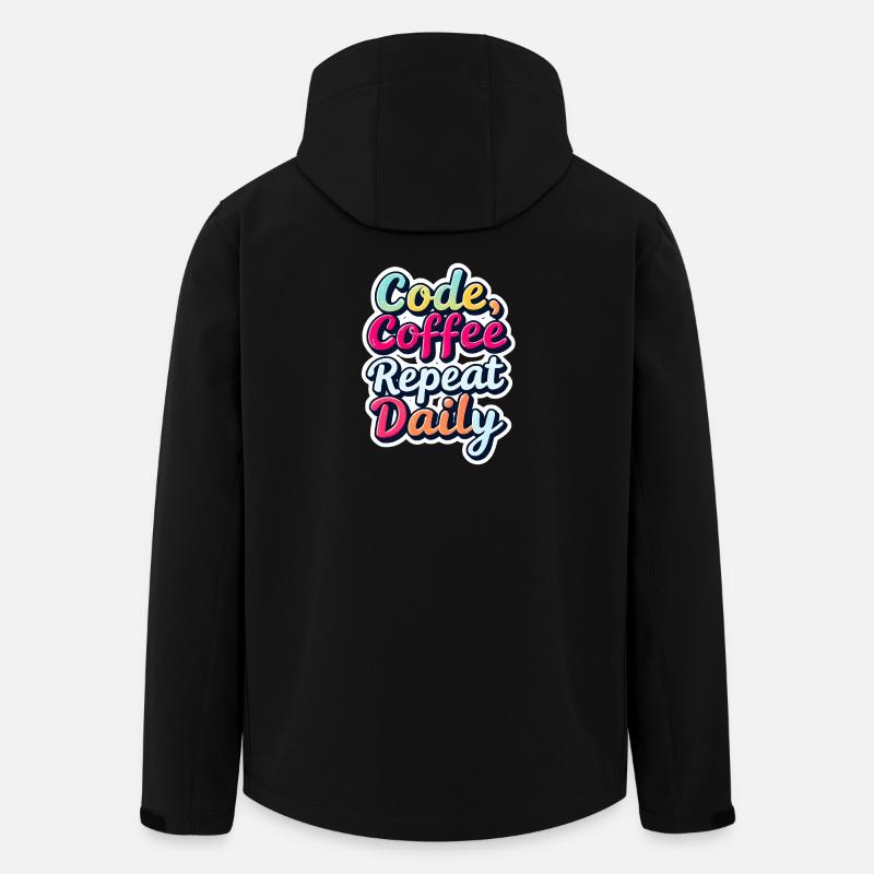 Code Schlaf Debug Wiederholungsprogramm Shirt - Recycelte Männer Softshell-Jacke von Stanley/Stella - Schwarz