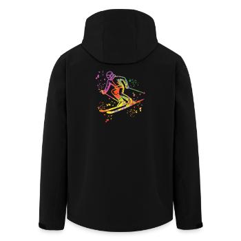 Alpine skiing Winter sports Nordic skiing - Men’s Recycled Softshell Jacket by Stanley/Stella - black - Back - AI Model Male 185 light (185cm)