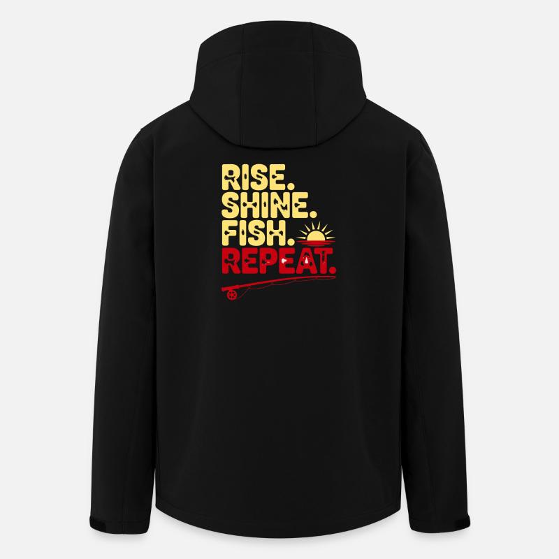 Rise Shine Fish Repeat - Men’s Recycled Softshell Jacket by Stanley/Stella - black