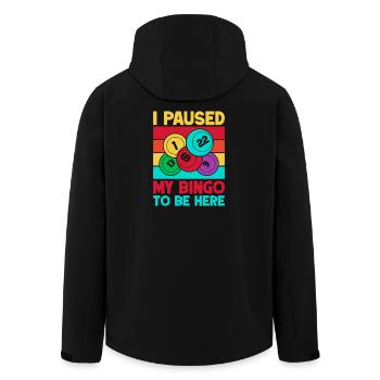 Bingo Game I Paused To Be Here Bingo - Men’s Recycled Softshell Jacket by Stanley/Stella - black - Back - AI Model Male 185 light (185cm)