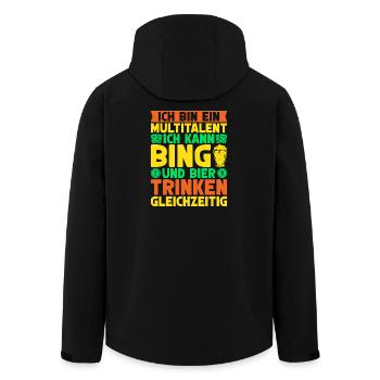 Bingo Game I'm a Multi-Talent Can Bingo & Beer - Men’s Recycled Softshell Jacket by Stanley/Stella - black - Back - AI Model Male 185 light (185cm)