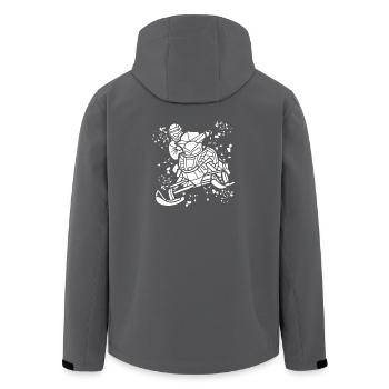 Aventure vibrante en motoneige Skidoo - Veste softshell homme en polyester recyclé Stanley/Stella - charbon - Dos - AI Model Male 185 light (185cm)