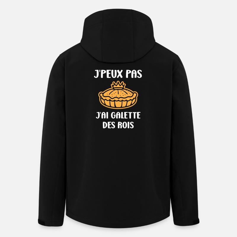 Humour galette des rois - Veste softshell homme en polyester recyclé Stanley/Stella - noir