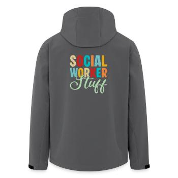 Citations de travailleurs sociaux Travail social - Veste softshell homme en polyester recyclé Stanley/Stella - noir - Dos - AI Model Male 185 light (185cm)