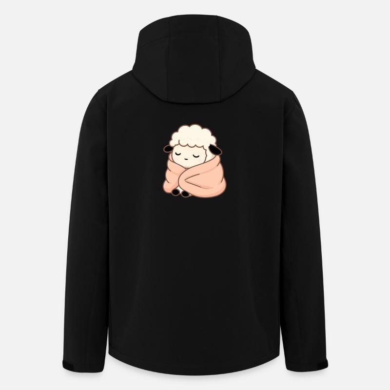 Sleeping Sheep – Cute Cozy Illustration - Men’s Recycled Softshell Jacket by Stanley/Stella - black