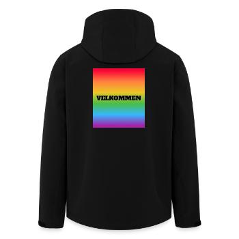 LGBT accueille Velkommen Velkommen danois norvégien en espace sûr - Veste softshell homme en polyester recyclé Stanley/Stella - noir - Dos - AI Model Male 185 light (185cm)