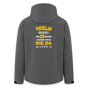 Mariage en porcelaine 20e anniversaire de mariage Anniversaire de mariage - Veste softshell homme en polyester recyclé Stanley/Stella - noir - Dos - AI Model Male 185 light (185cm)