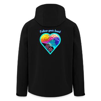 Gehirn & Herz - Recycelte Männer Softshell-Jacke von Stanley/Stella - Schwarz - Hinten - AI Model Male 185 light (185cm)