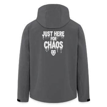Just Here for Chaos – Provokativer Spruch - Recycelte Männer Softshell-Jacke von Stanley/Stella - Schwarz - Hinten - AI Model Male 185 light (185cm)