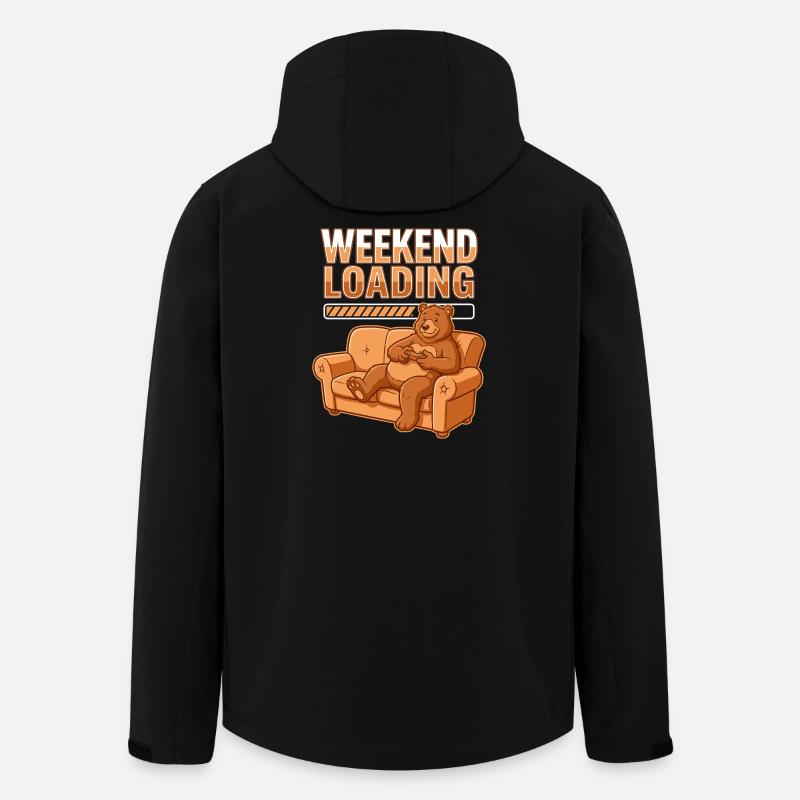 Weekend Charge: Bear on Sofa - Men’s Recycled Softshell Jacket by Stanley/Stella - black