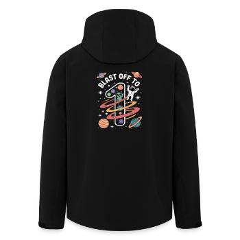 Departure into space 1st birthday children's birthday party - Men’s Recycled Softshell Jacket by Stanley/Stella - black - Back - AI Model Male 185 light (185cm)