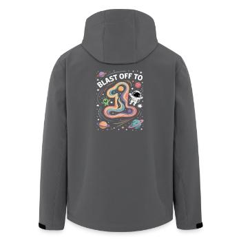 Departure into space 1st birthday children's birthday party - Men’s Recycled Softshell Jacket by Stanley/Stella - black - Back - AI Model Male 185 light (185cm)