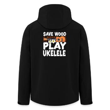 Hawaiian Ukulele Uke Save Wood - Recycelte Männer Softshell-Jacke von Stanley/Stella - Schwarz - Hinten - AI Model Male 185 light (185cm)