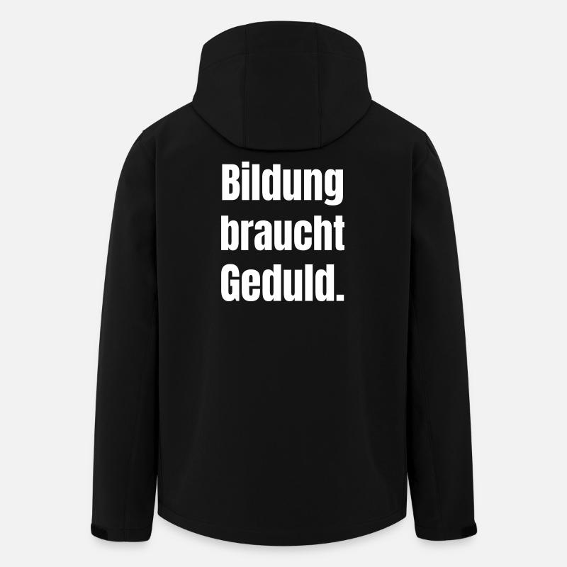 Bildung braucht Geduld - Recycelte Männer Softshell-Jacke von Stanley/Stella - Schwarz